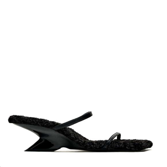 Zara FAUX Fur STRAPPY Sandal - Picture 4 of 7